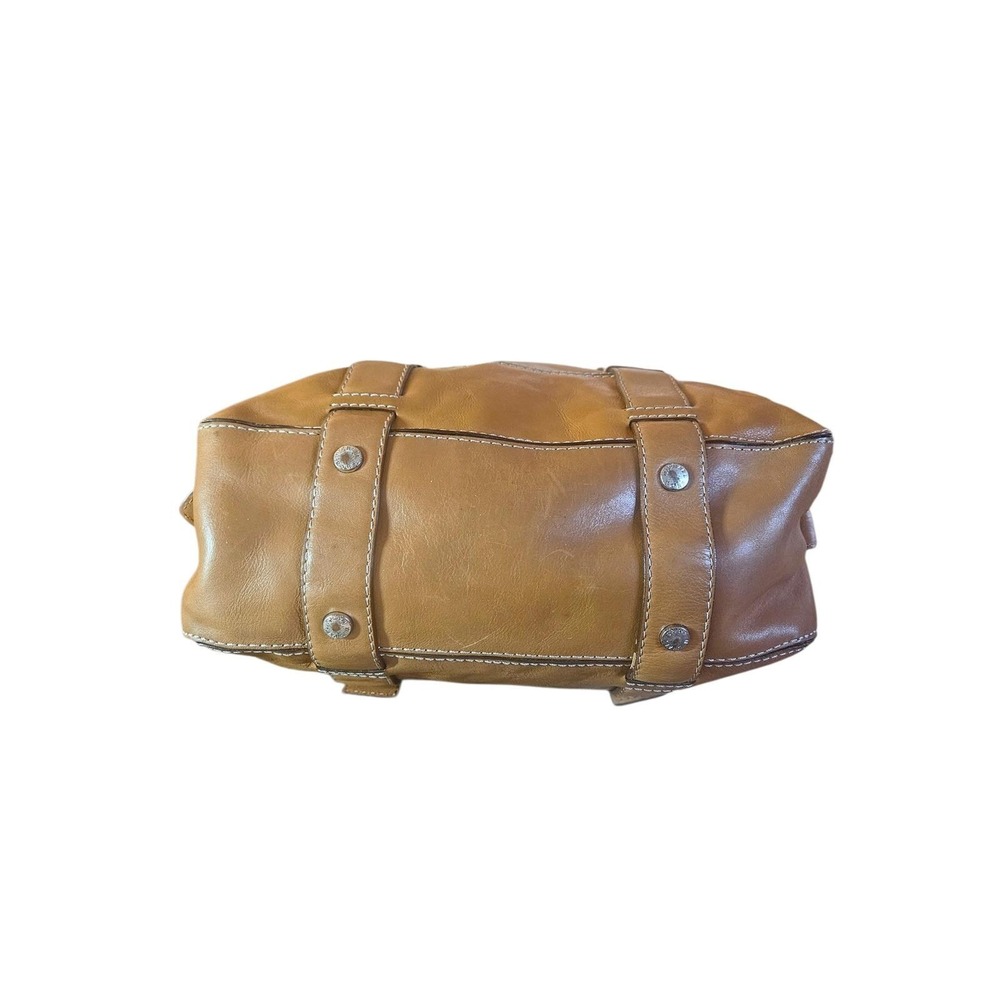 Michael Kors Tan Leather Satchel Handbag Buckle Detail Bowler Bag - Picture 9 of 11